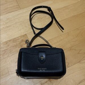 Kate Spade Black Leather Crossbody with Chain